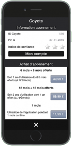 abonnement application Coyote